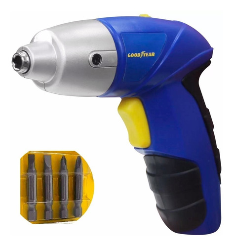 Destornillador Inalambico Good Year 4.8v 4 Puntas Luz Led