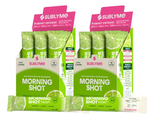 Kit 2 Un Display Morning Shot 14 Sachês De 6g - Sublyme
