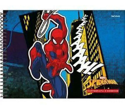  Jandaia Star School Homem Aranha Cartografia e Desenho Espiral 80 folhas  lisas 1 assuntos unidade x 1 20cm x 27.5cm