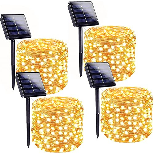 Luces De Cuerda Solares Al Aire Libre, 4 Paquetes De 10...