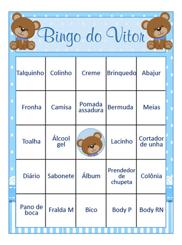 Bingo Chá De Bebê Fralda Festa Junina Personalizado Imprimir
