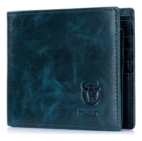 Billetera De Hombre Bullcaptain Delgada Azul Oscuro