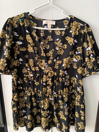 Blusa Manga Corta Michael Kors Talla M Negro