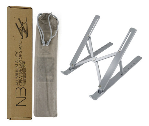 Base Soporte Laptop Tablet Portatil Plegable 6niveles Altura N3-plata