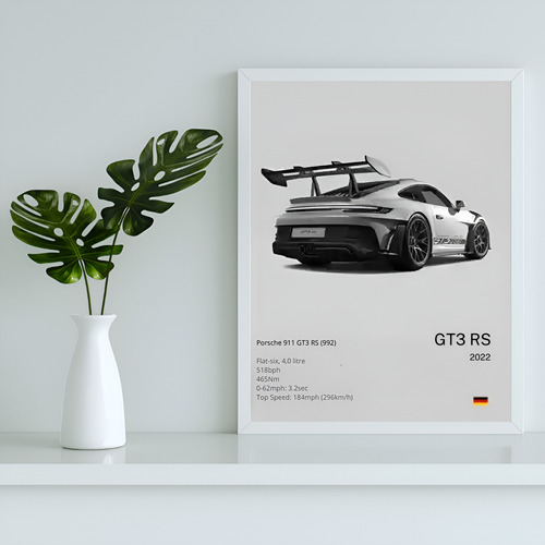 Cuadro Decorativo Habitación Auto Porsche 911 Gt3 Rs