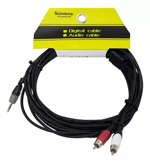 Cable 1 Plug Stereo 3.5mm A 2 Plug Rca 5mt Soundking