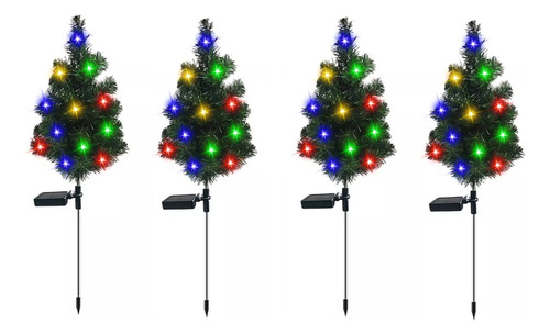 Juego De 4 Luces De Árbol De Navidad Decoradas Con Energía S