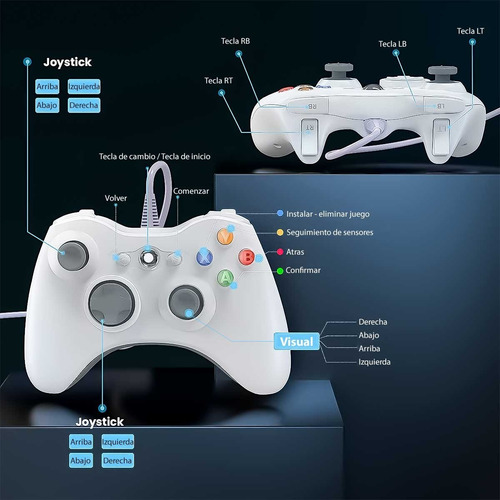 Imagen 6 de 10 de Joystick Xbox 360 Pc Stream Control Mando Cableado - Otec