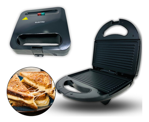 Grill E Sanduicheira Antiaderente Torradeira 220v Cor Preto