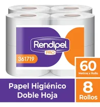 Comprar Papel Higiénico Rollo Blanco Doble Hoja 8 Un 60 M Rendipel