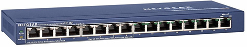Netgear Fs116p 16port 8 Poe Gigabit Ethernet Network Switch
