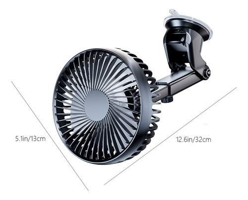Ventilador Universal Montado En Coche De 12/24 V Con Ventosa