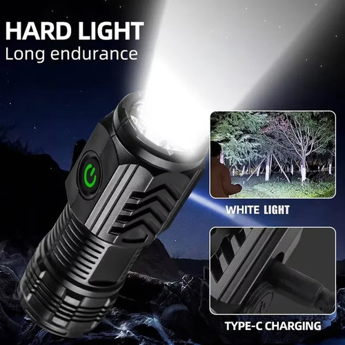 Linterna Led De 3 NĂșcleos Con Carga Usb, Linterna De Camping