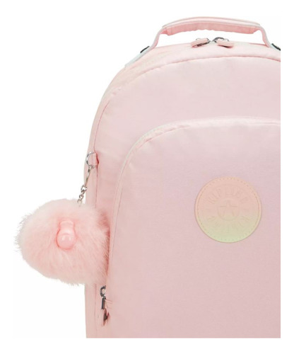 Mochila Kipling - Class Room Blush Metallic Rosa Claro Liso