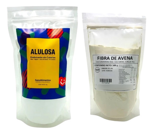 Pack Fibra De Avena 500g + Alulosa Pura 1 Kg