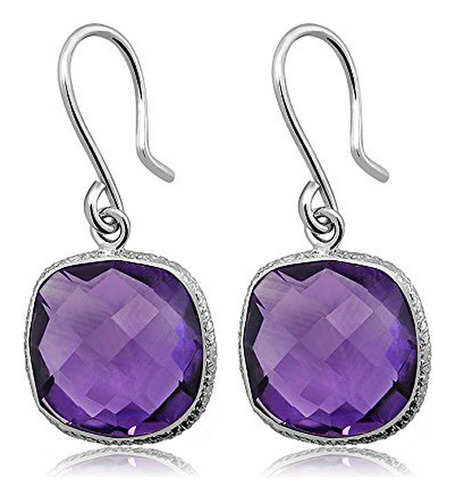 12.00 Ctw 925 Plata Esterlina Amethyst Gemstone Birthstone C