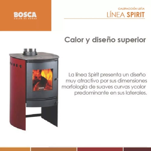 Salamandra Bosca Spirit 380 Bordeaux Estufa 180m2 9900 Kit