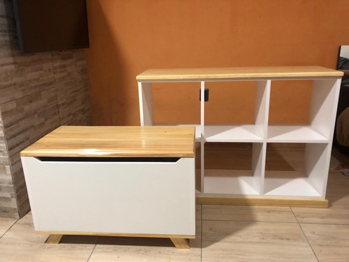 Baul Dormitorio Juguetes + Mueble Organizador Cubos