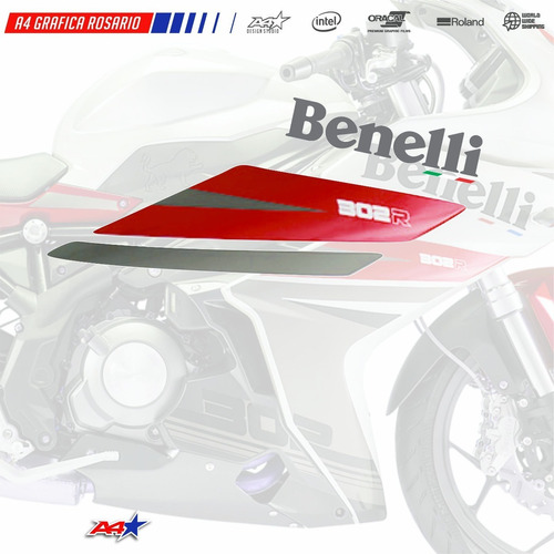 Calcos Carenado Benelli 302r 302 R Cacha Moto Roja