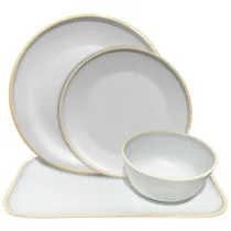 Comprar Set De Vajilla 4 Piezas Platos Bowl Opaco Juego Melamina