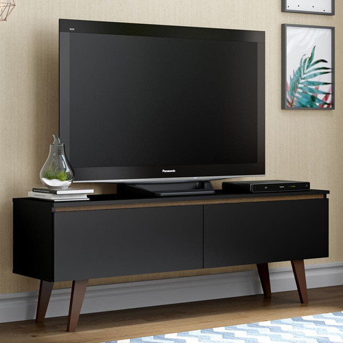 Mueble Mesa Para Tv Rack Le Mans Madesa Hasta 55'' Nm Color Marrón/Negro