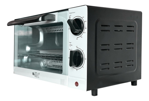 Imagen 3 de 5 de Horno De Mesa 9l Control Mecánico 110v Negro Y Blanco Gplus