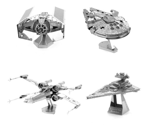 Star Wars Kit De 4 Rompecabezas Varios 3d Metal Model 