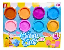 Comprar Set X 8 Plastilinas Color Clay Diy Con Accesorios Para Niños