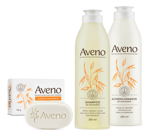 Aveno Kit Higiene Diaria Shampoo + Acond + Jabón