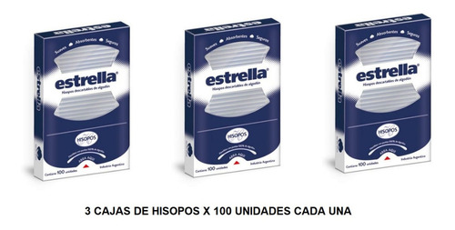Estrella Hisopos Descartables De Algodón Est 100u 3 Cajas !!