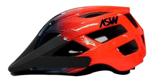 Capacete Asw Bike Accel Dots Laranja E Azul In Mold