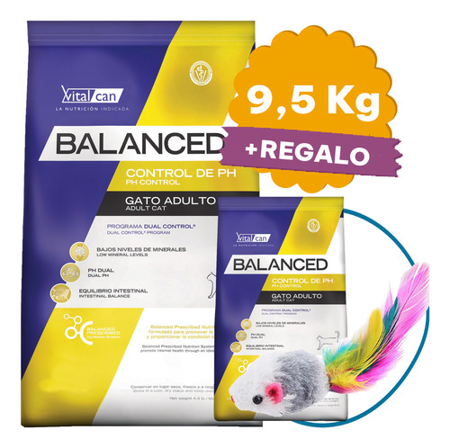 Alimento Vitalcan Balanced Gato Adulto Control Ph 7,5 Kg