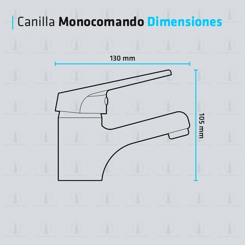 Imagen 4 de 10 de Canilla Monocomando Baño Griferia Metal Lavatorio Mezcladora