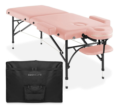 Cama De Masaje Plegable Y Portatil Color Rosa Saloniture