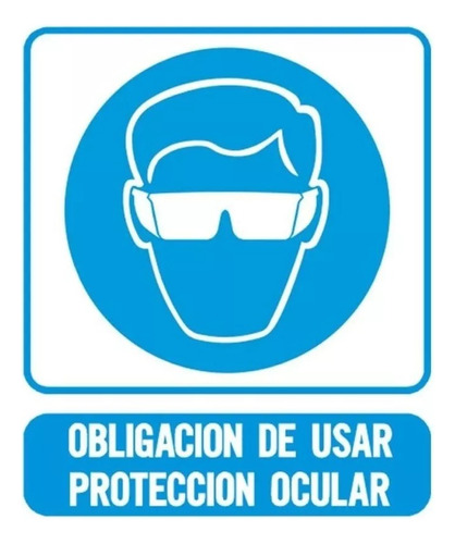 Cartel Obligación Usar Protección Ocular 40x45 Cm Seguridad