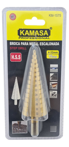 Broca Pino Escalonada 4 - 32 Mm Kamasa Km1575