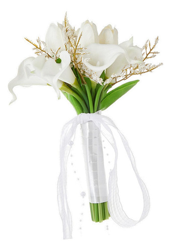Buquê De Noiva De Casamento Flor De Dama Com Tulipa 22x29cm