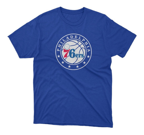 Remera Basket Nba Philadelphia 76ers Azul Logo Completo