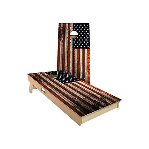 Slick Woody S Verticle De La Bandera Americana Cornhole Jueg