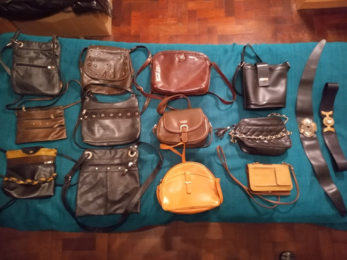 Carteras Cuero, Cuero Sintético Y Cintos Cuero (lote De 14)