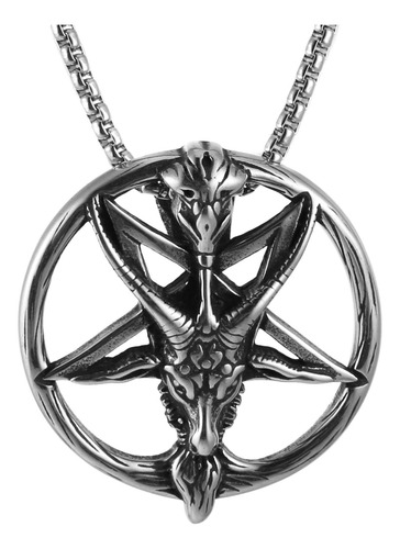 Collar Con Colgante De Calavera Con Cabeza De Cabra Baphomet