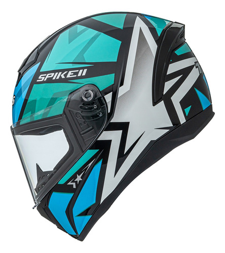 Capacete Motociclista Lançamento Peels Spike 2 Azul Tiffany