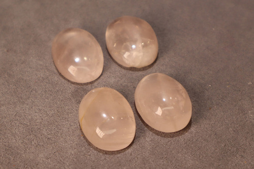 Lote 4 Cuarzos Rosa 100% Natural Cabujon Oval 23x18mm 114ct Rosa Claro