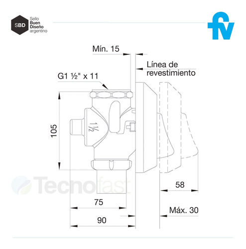 Valvula Automatica Descarga Inodoro Fv 368.01 Para Baño