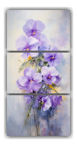 75x150cm Cuadro Abstracto Flores Violetas Estilo Estilo Óle