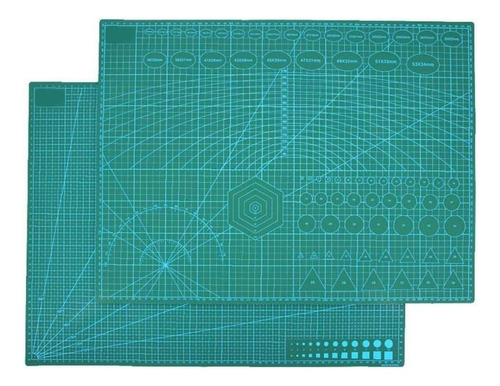 Base Tabla Tablero De Corte A1 Medidas 90x60 Cm Patchwork Color Verde Oscuro