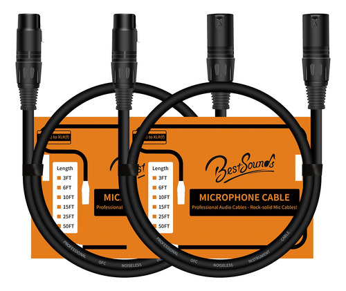 Bestsounds Cable De Micrfono Xlr De 3 Pies, Paquete De 2 Cab