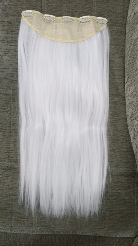 Tic Tac Cabelo Branco Aplique Sintético Pode Usar Prancha