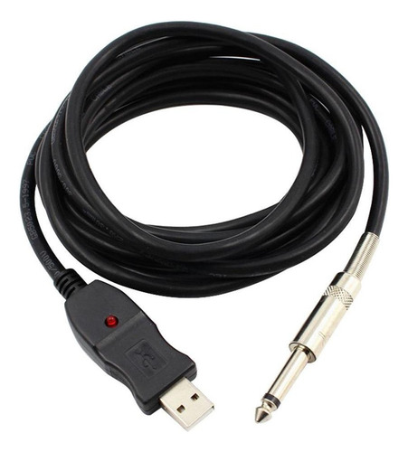 Cable De Guitarra Usb Línea De Bajo 3 Metros A 6.3 De