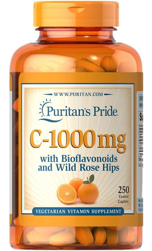 Vitamina C-1000mg X250 Caplets - Bioflavonoides Y Rose Hips